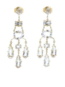 HStern Pendants d'oreilles en or jaune et cristal de roche pre-owned (années 2010) - Blanc