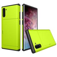 Schokbestendig robuuste Armor beschermende case met kaartsleuf voor Galaxy Note 10 (groen)