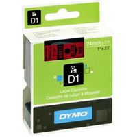 Dymo D1 Schriftband 24 mm x 7 m zwart op rood 53717