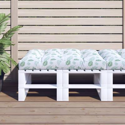 VidaXL Palletkussen bladpatroon 120x80x12 cm stof