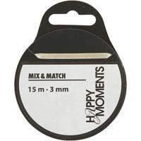 Creativ Company Satijnlint, b: 3 mm, off-white, 15 m/ 1 rol