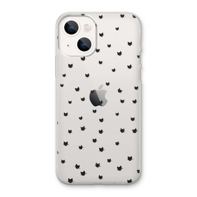 Kleine kattenkopjes: iPhone 13 Transparant Hoesje
