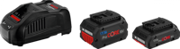 Bosch Blauw 18v starterset met 2 accu's | 1x procore18v 5.5ah + 1x procore18v 4,0ah + lader gal 1880 cv - 1600a0214a