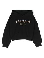 Balmain Kids hoodie en coton à logo imprimé - Noir - thumbnail