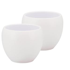 DK Design Bloempot/plantenpot - 2x - Vinci - wit mat - voor kamerplant - D11 x H14 cm