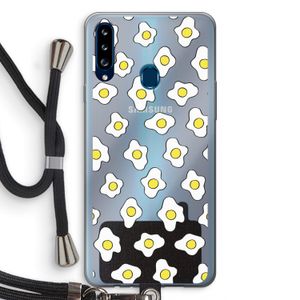 Spiegeleitjes: Samsung Galaxy A20s Transparant Hoesje met koord