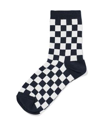 HEMA Damessokken ruiten blauw (blauw)