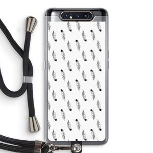 Pluimen: Samsung Galaxy A80 Transparant Hoesje met koord