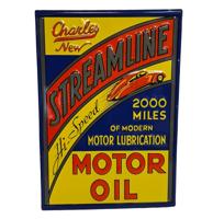 Streamline Motor Oil Stalen Bord Met Relief - 50 x 35cm