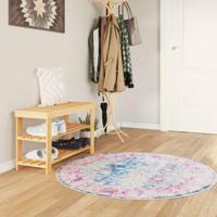 VidaXL Vloerkleed wasbaar anti-slip ø 120 cm meerkleurig