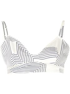 Low Classic brassière de sport à rayures - Blanc