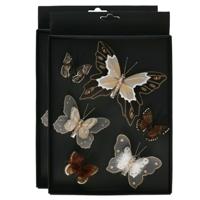 Decoratie vlinders op clip - 6x st - bruin tinten - 5-8 cm - kunststof