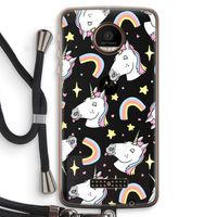 Rainbow Unicorn: Motorola Moto Z Force Transparant Hoesje met koord