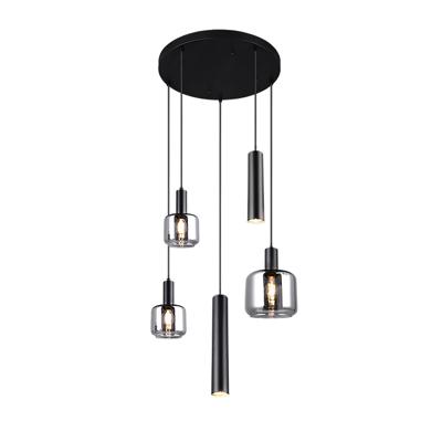 Trio Leuchten Hanglamp Mataro 5 lichts Ø 55 cm zwart