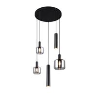 Trio Leuchten Hanglamp Mataro 5 lichts Ø 55 cm zwart - thumbnail