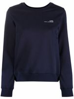 A.P.C. sweat à logo imprimé - Bleu - thumbnail