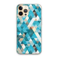 Gekleurde driehoekjes blauw: iPhone 13 Pro Max Transparant Hoesje