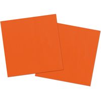 20x stuks servetten van papier oranje 33 x 33 cm   -