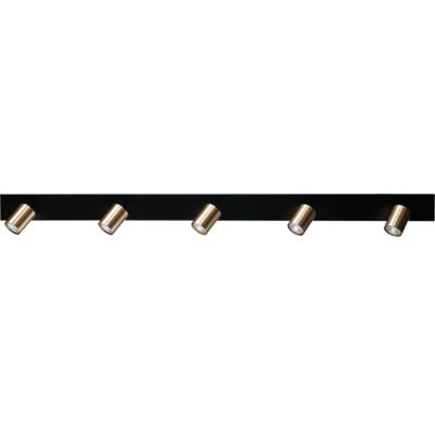 Masterlight Plafondlamp zwartBounce met 5 gouden spots - 5491-05-02-130-5