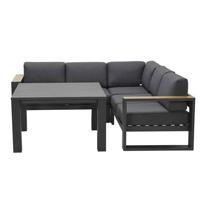 Garden Impressions Plaza lounge dining set donker grijs-teaklook