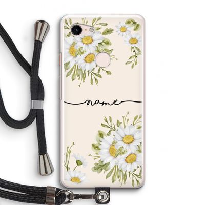 Daisies: Pixel 3 Transparant Hoesje met koord