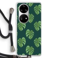 Monstera leaves: Huawei P50 Pro Transparant Hoesje met koord