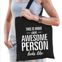 Awesome person / persoon cadeau tas zwart voor dames - thumbnail