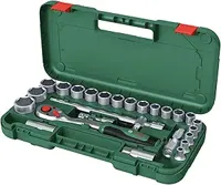 Bosch Groen 1/2" Ratchet set 25-piece (1/2" ratel, 24x accessoire) - 1600A02Z9F
