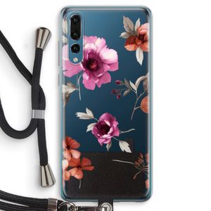 Geschilderde bloemen: Huawei P20 Pro Transparant Hoesje met koord