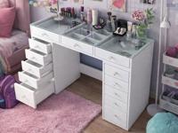 Make-up tafel JESSIE 13 lades wit