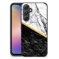 Samsung Galaxy A54 Marmeren Print Telefoonhoesje Marmer Wit Zwart - Origineel Cadeau Man