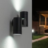 Silva - LED Wandlamp - IP64 Waterdicht - 8 Watt 690 Lumen - GU10 Fitting - 6500K Koud Wit - Dimbaar - Kantelbaar - Voor binnen en buiten - Up & Down Light - Zwart