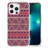 Apple iPhone 13 Pro Doorzichtige Silicone Hoesje Aztec Paars