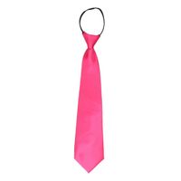 Fuchsia roze stropdas 40 cm verkleedaccessoire voor dames/heren - thumbnail