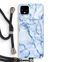 Blauw marmer: Pixel 4 XL Transparant Hoesje met koord Blauw marmer: Pixel 4 XL Transparant Hoesje met koord