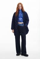 Lange gewatteerde jas - BLUE - S