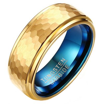 Wolfraam mannen ring Verguld Goud 8mm
