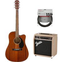 Fender CD-60SCE All Mahogany elektrisch-akoestische westerngitaar + versterker + kabel