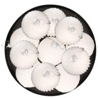 Gedecoreerde kerstballen - 18x stuks - wit relief - kunststof - 6 cm