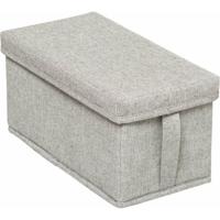 Opbergdoos/box met deksel - lichtgrijs - 15 x 31 x 15 cm - Stevig karton/polyester