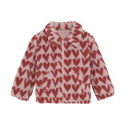 Daily7 winter winterjas meisjes - roze - teddy/hart