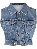 Alexander Wang gilet crop Shrunken en jean - Bleu