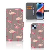iPhone 15 Plus | Telefoonhoesje | Met pasjeshouder | Flamingo
