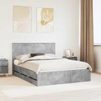 Bedframe met lade Beton Grijs 150 x 200 cm Ingenieurshout