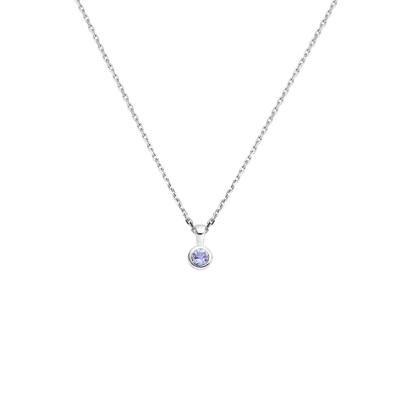 Zilveren Collier Geboortesteen Tanzaniet December 41+4cm