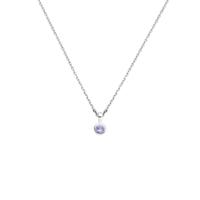 Zilveren Collier Geboortesteen Tanzaniet December 41+4cm