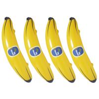 Widmann Opblaasbare banaan/bananen - 4x - 100 cm - Big Banana - strand decoratie