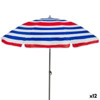 Strandparasol Aktive Blauw Rood Multicolour Zilverkleurig Ø 160 cm 160 x 167 x 160 cm (12 Stuks)