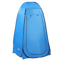 Outsunny Pop up toilettent, mobiele camping douchetent, omkleedtent met binnenvak, douchecabine, omkleedcabine, waterdicht, polyester blauw 120 x 120 x 190 cm