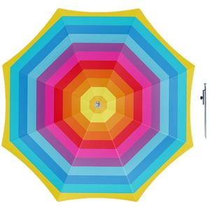 Parasol - regenboog - D180 cm - incl. parasol draagtas - parasolharing - 49 cm